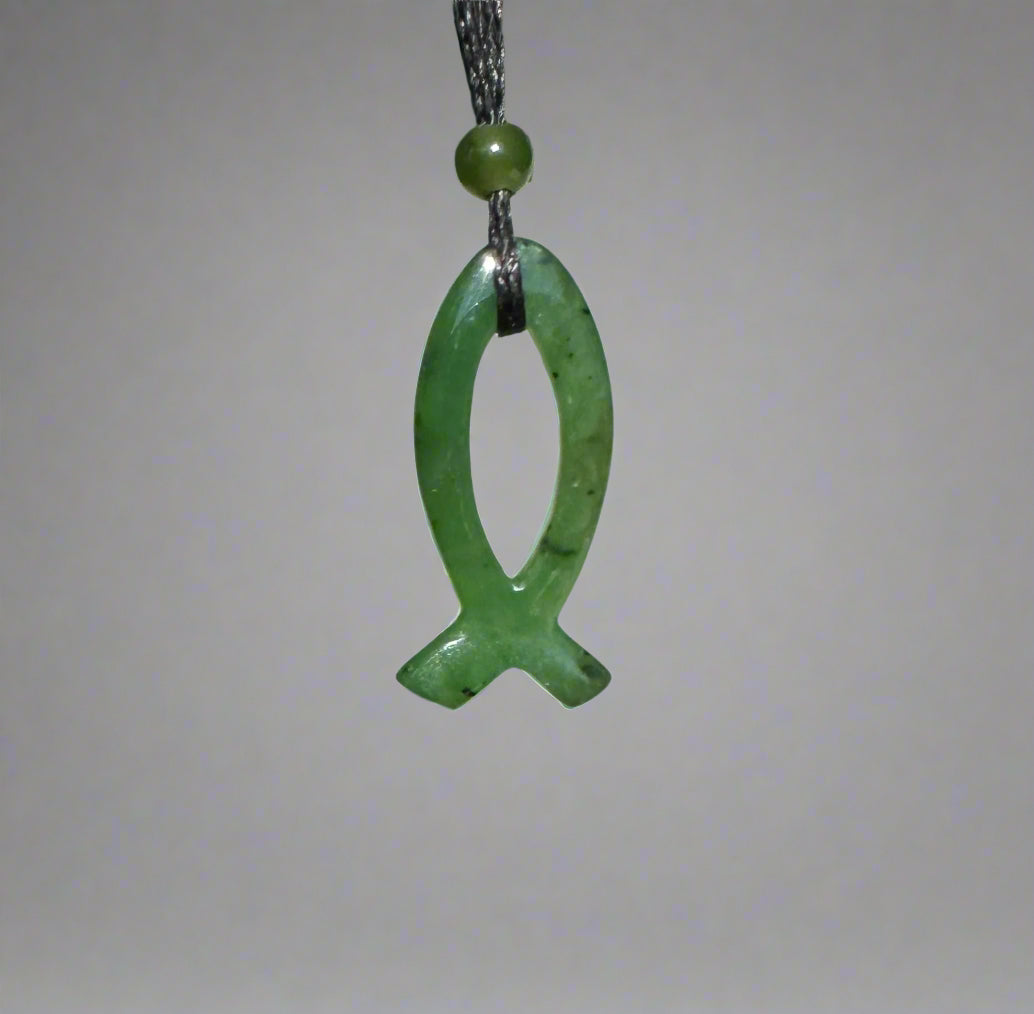 Jade Ichthys Pendant, 30mm