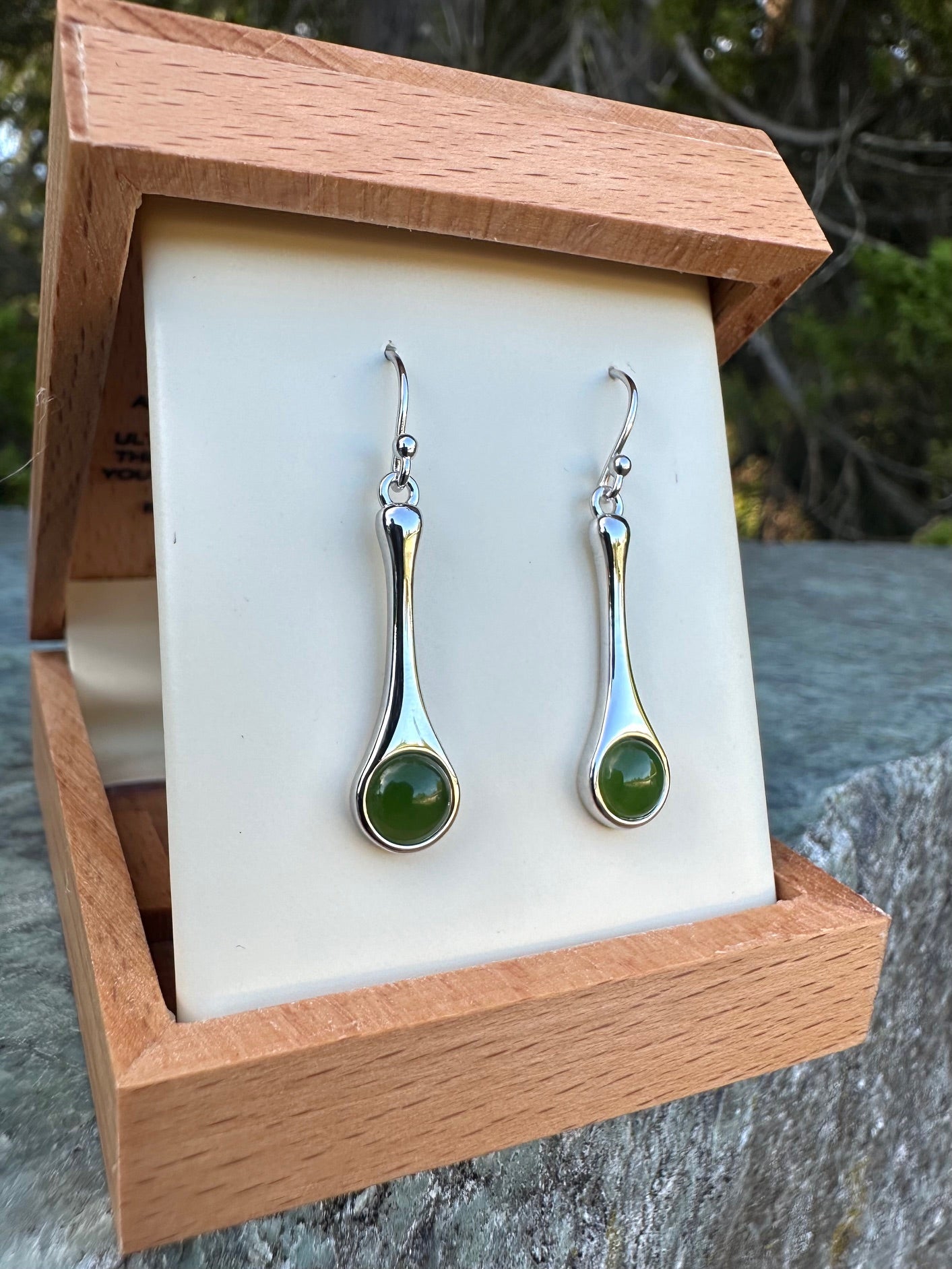 Canadian Jade and Sterling Silver Drop Earrings