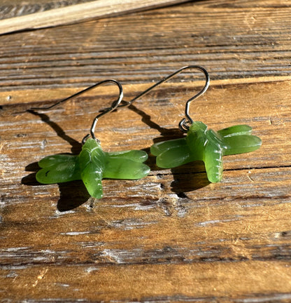 Jade Earrings, Dragonfly