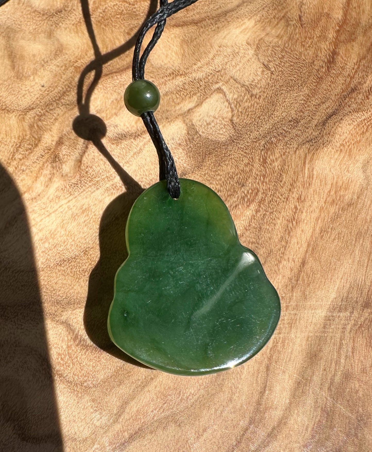 Canadian Jade Pendant, Happy Buddha 26mm