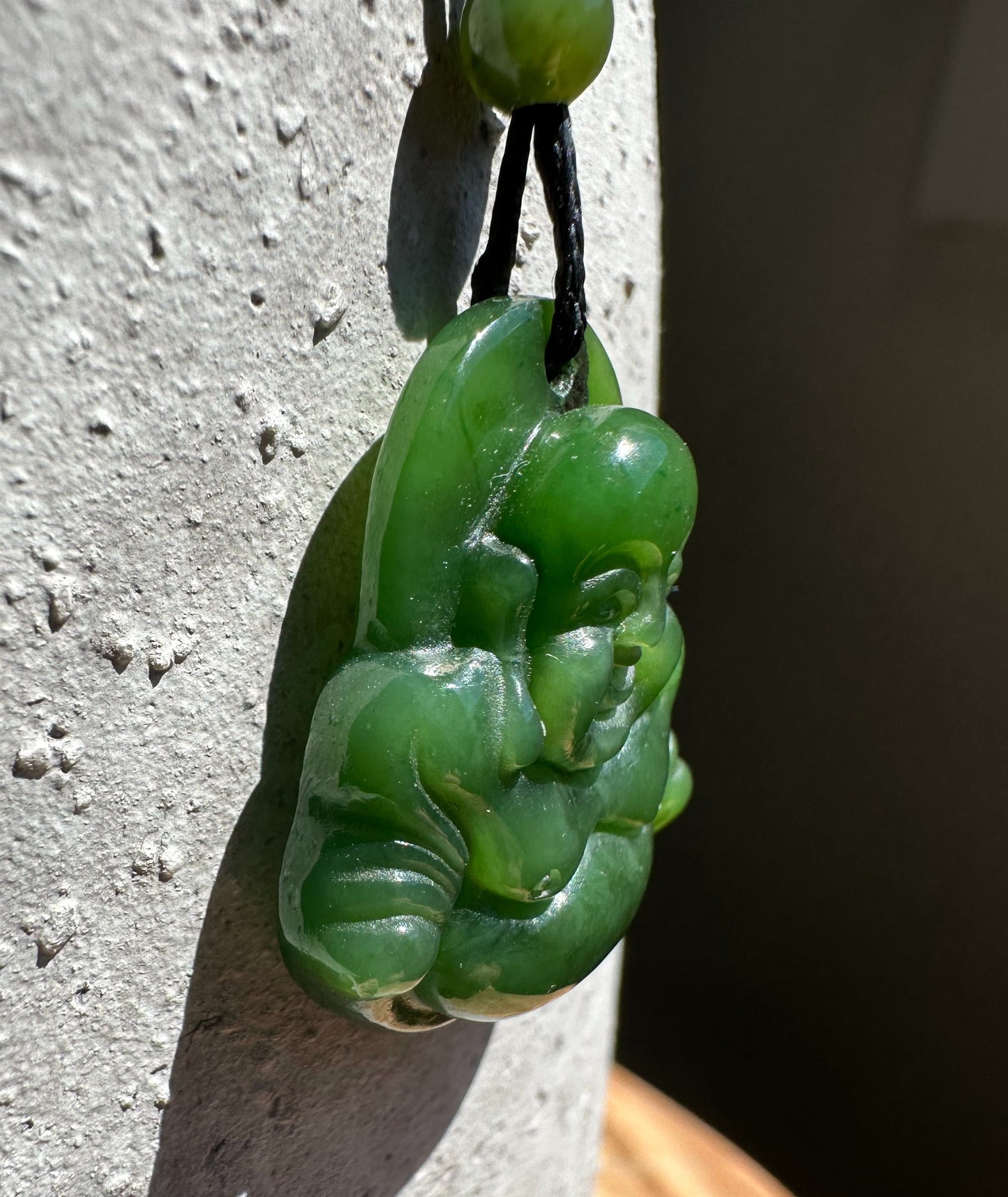 Canadian Jade Pendant, Happy Buddha 26mm