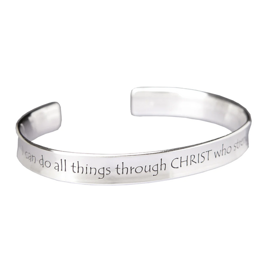 I Can Do All Things - Philippians 4:13 - Cuff Bracelet