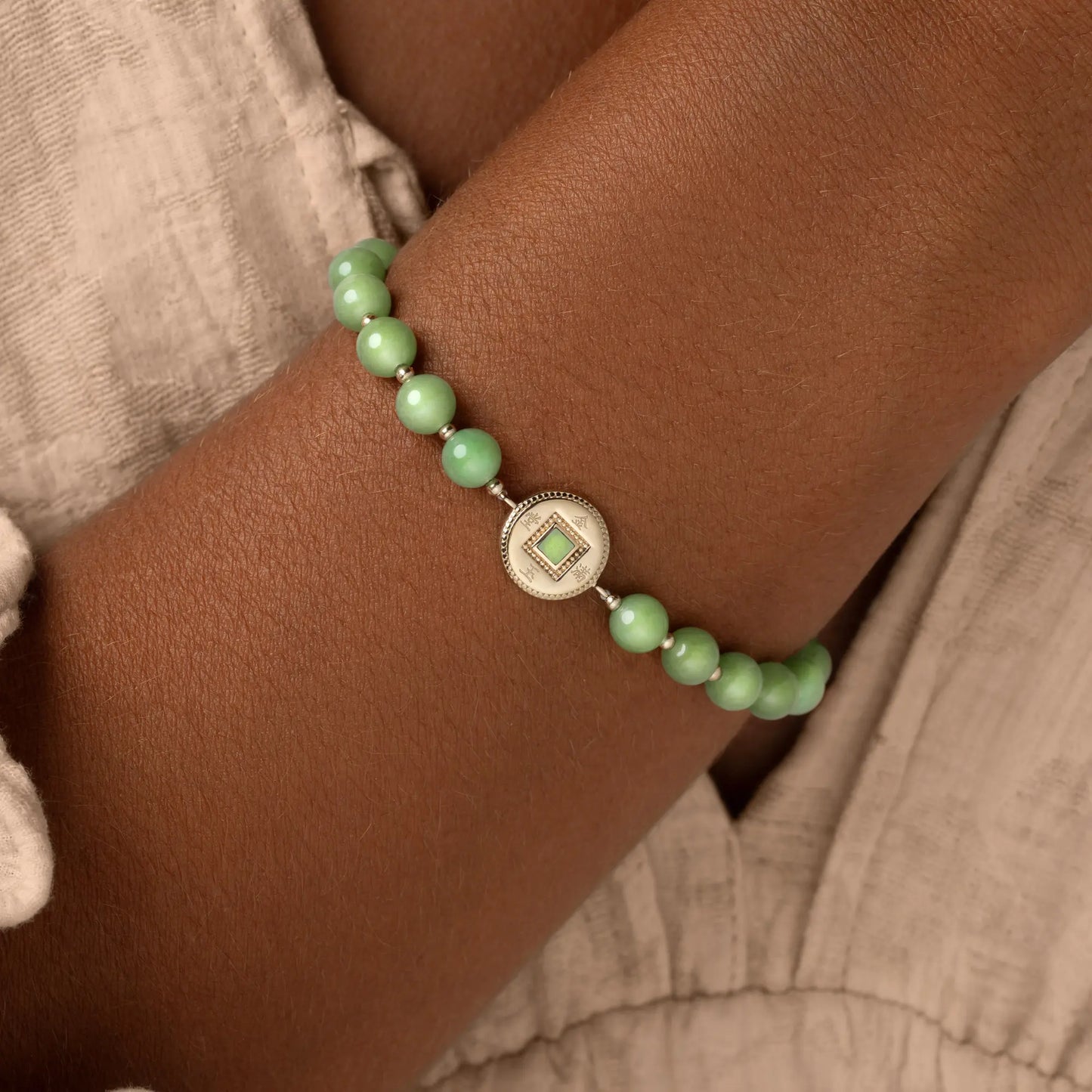 Golden Fortune Jade Lucky Coin Bracelet