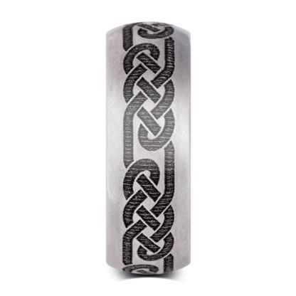 The Liam - Men's Ring / Wedding Band - Titanium with Celtic Knotwork