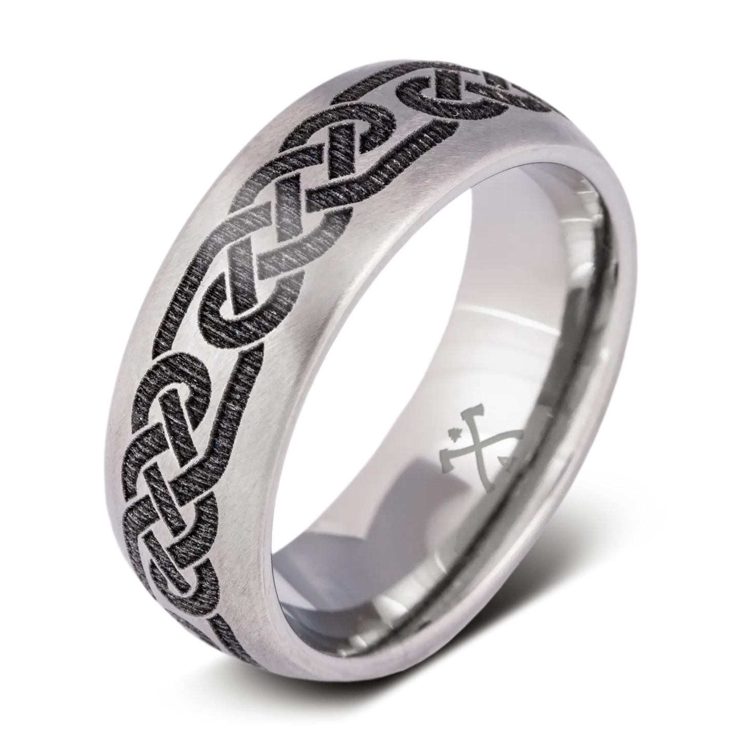 The Liam - Men's Ring / Wedding Band - Titanium with Celtic Knotwork