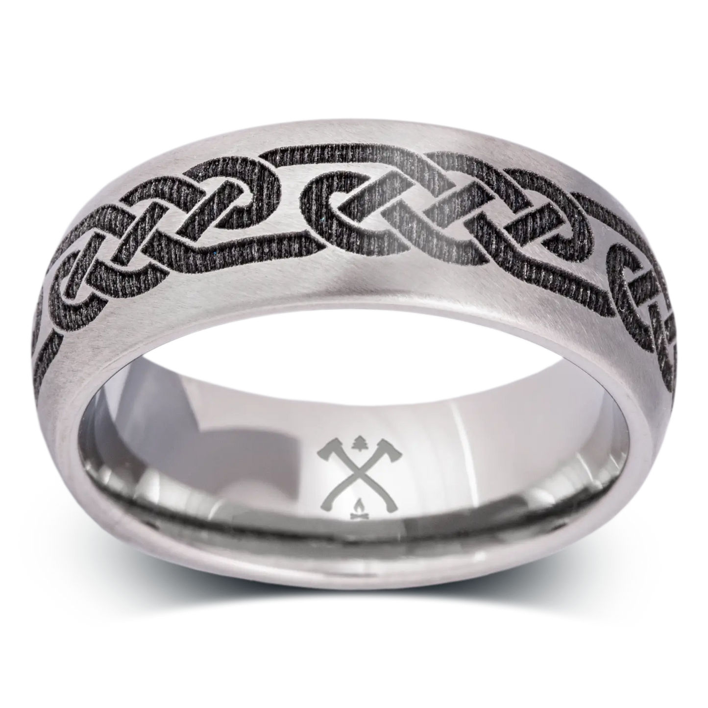 The Liam - Men's Ring / Wedding Band - Titanium with Celtic Knotwork