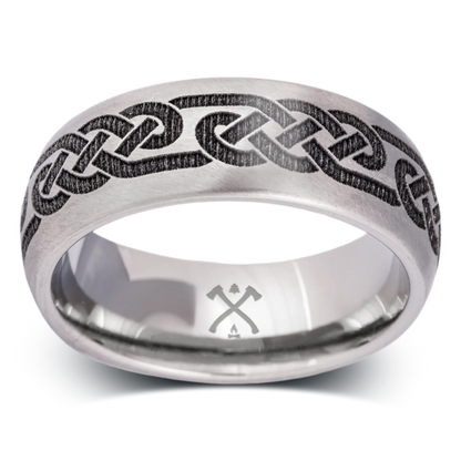 The Liam - Men's Ring / Wedding Band - Titanium with Celtic Knotwork
