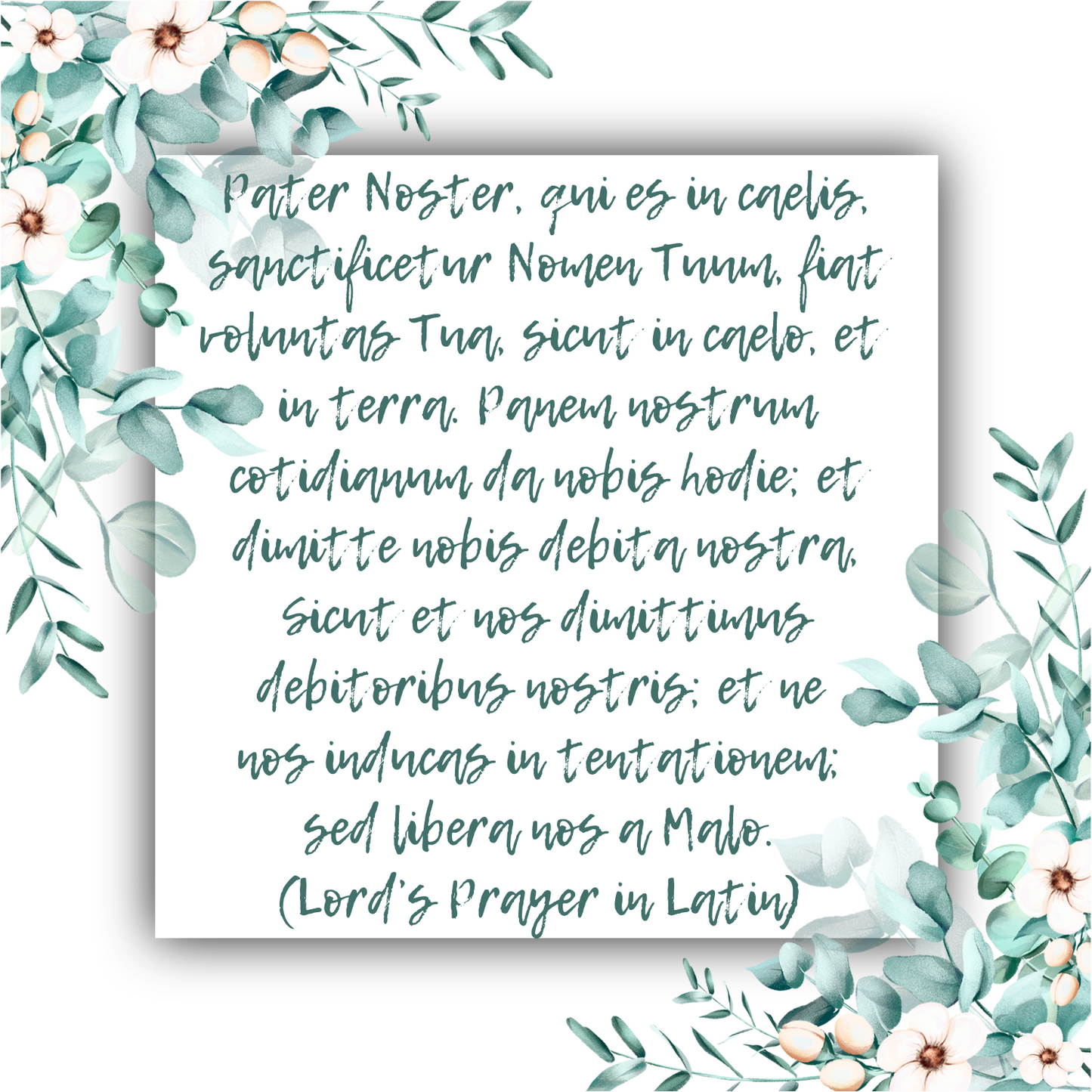 Lord's Prayer in Latin (Pater Noster) - Mobius Bracelet