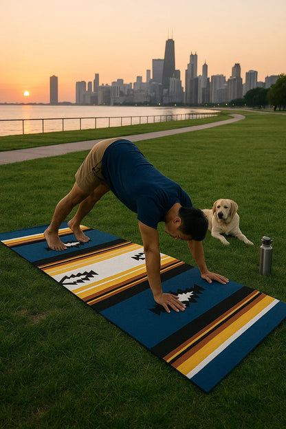 Nelson Yoga Mat – 6 mm Extra Thick, Non-Slip Eco-Friendly PER with Striped UV-Printed Design | Yune Yoga