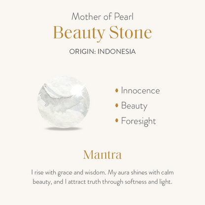 Cherished Flow White Mother of Pearl Karma Circle Gold Necklace