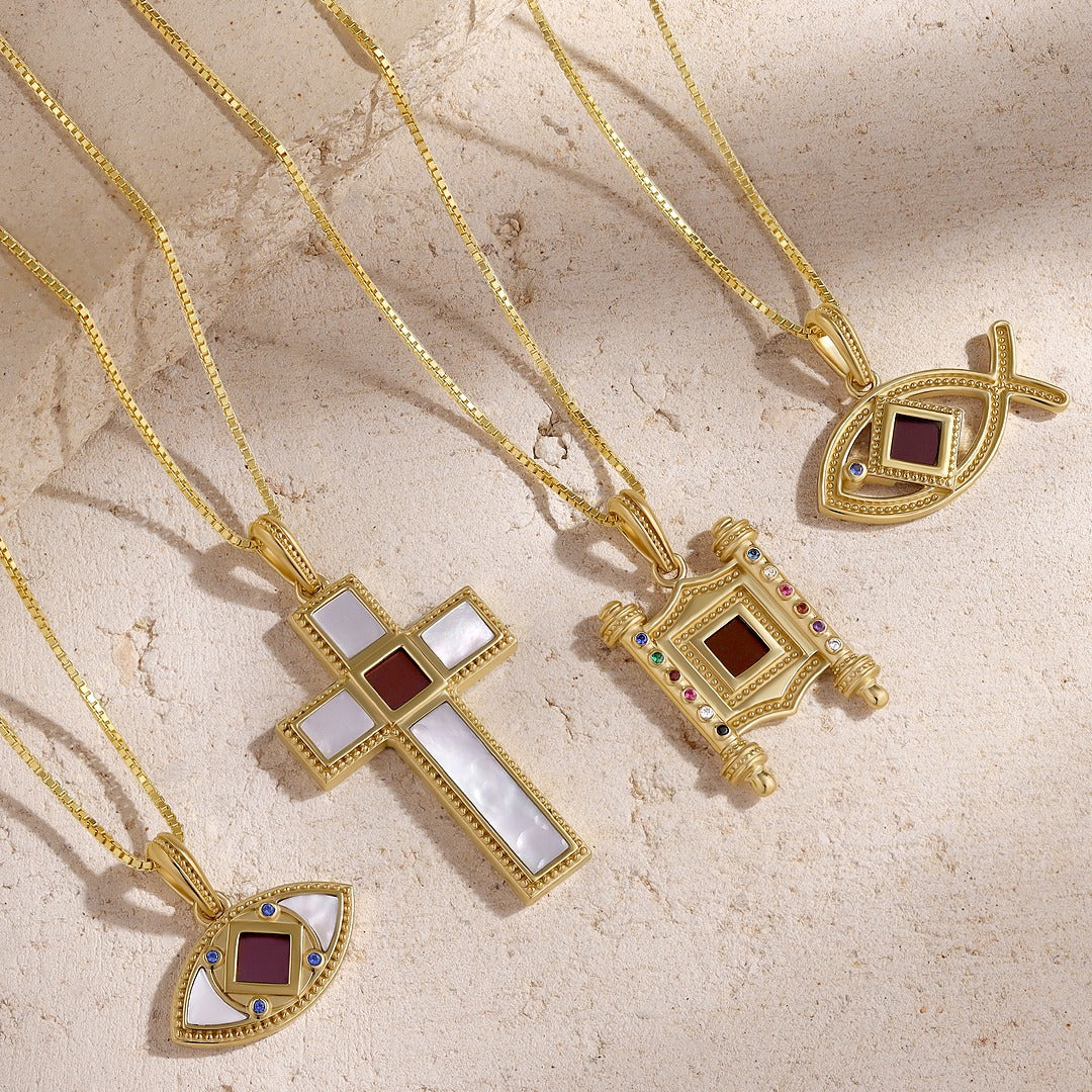 Illuminated Vision Sapphire Torah Nano Chip Necklace - Entire Hebrew Bible (Torah)