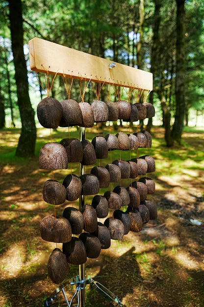 Handmade Salin Water Bellwood Seed Shell Bar Wind Chime – Rainforest Decor