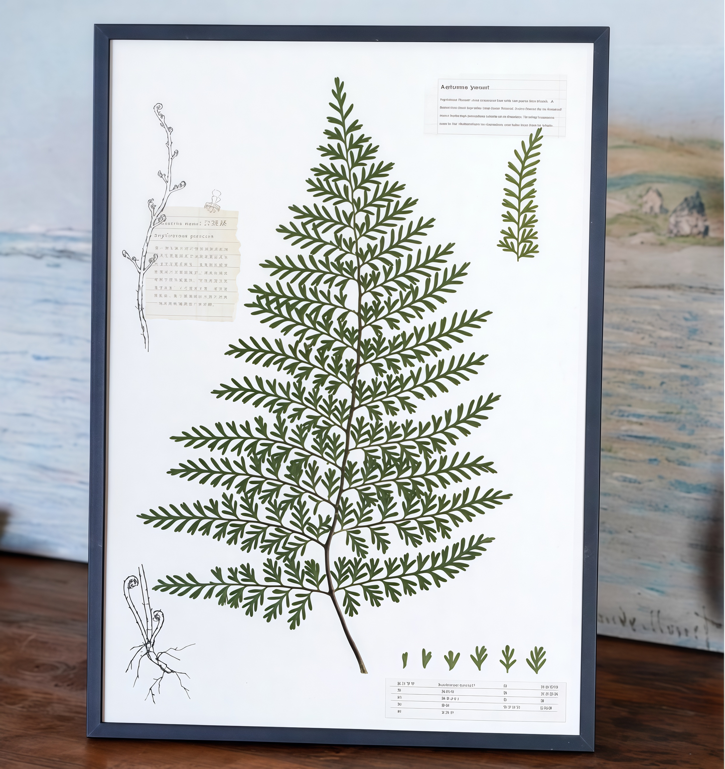 "The Grand Herbarium" - Large Real Pressed Fern & Flower Art (A3 Size)