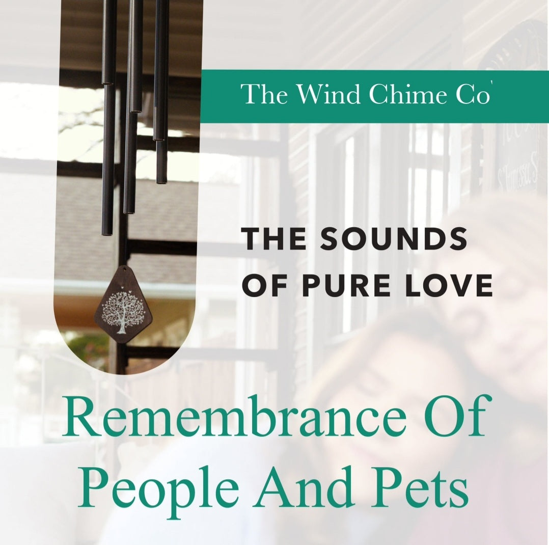 55" Serenity Large Deep Tone Memorial Wind Chime Church Bells - Listen to the wind and think of me, In your heart I'll always be