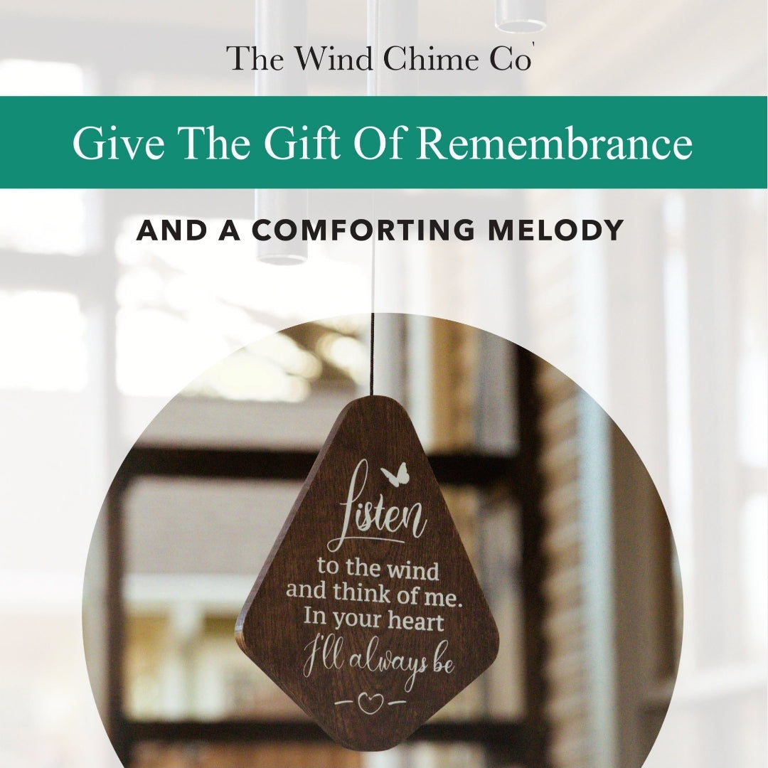 55" Serenity Large Deep Tone Memorial Wind Chime Church Bells - Listen to the wind and think of me, In your heart I'll always be