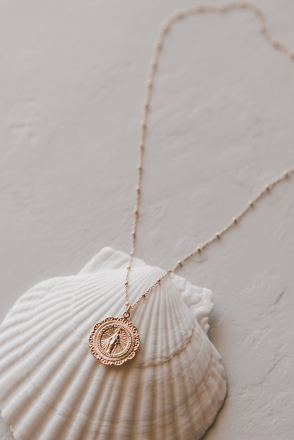 Filigree Miraculous Medal Necklace - 18k Gold Filled