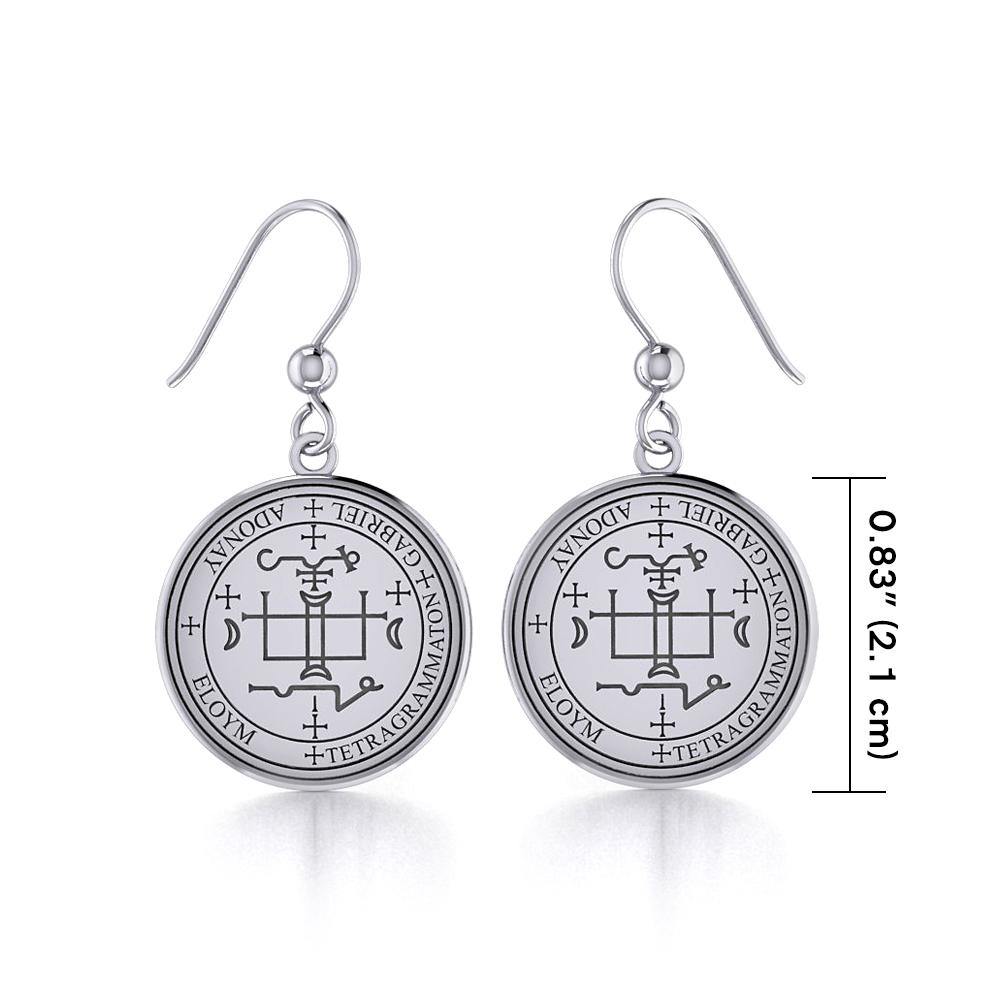 Archangel Gabriel Sigil Sterling Silver Earrings