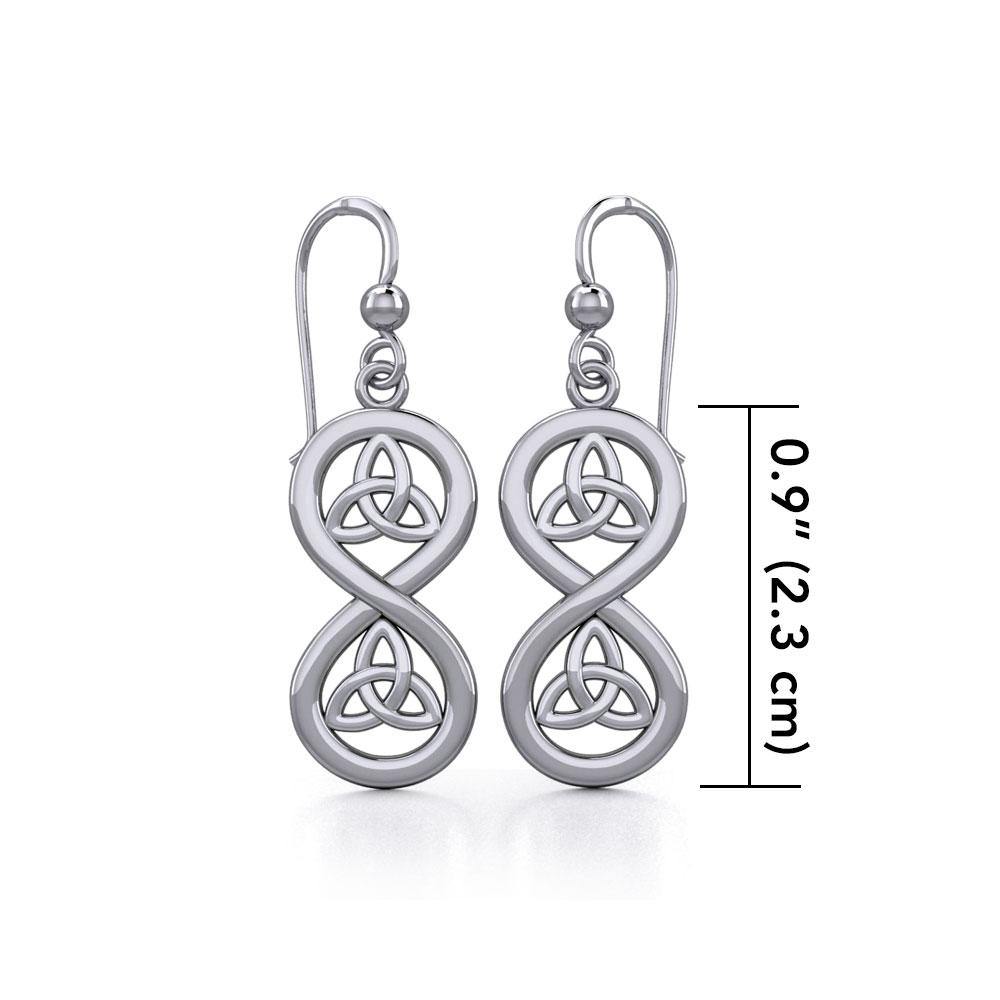 Infinity with Trinity Knot Silver Earrings