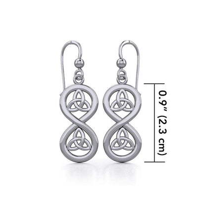 Infinity with Trinity Knot Silver Earrings