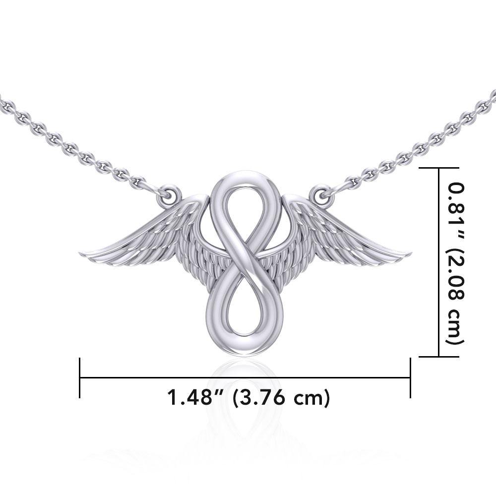 Angel Wings Infinite Love - Sterling Silver Necklace