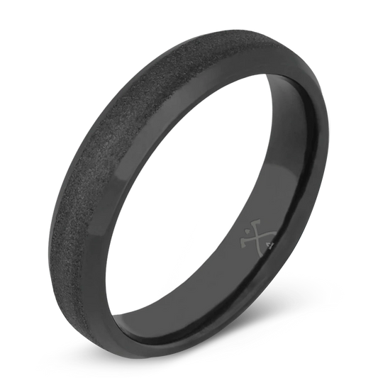 The Enigma - Men's Ring / Wedding Band - Charcoal Gray Zirconium