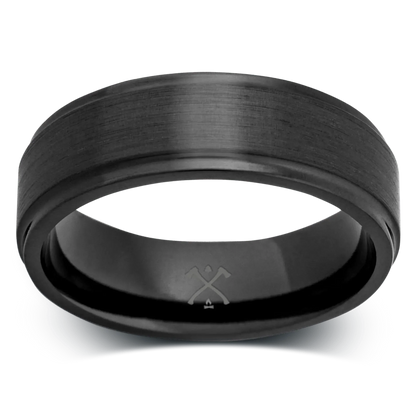 The Genius - Men's Ring / Wedding Band - Charcoal Gray Zirconium