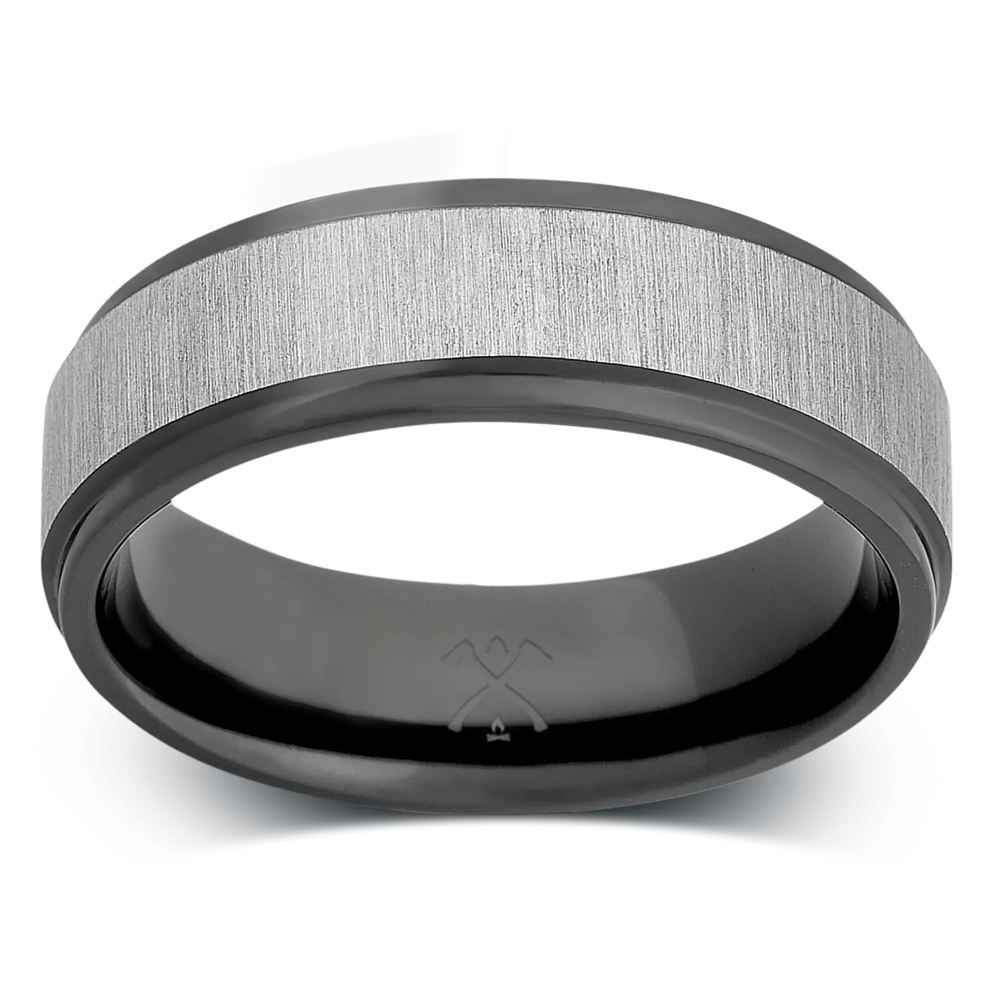 The Storyteller- Men's Ring / Wedding Band - Charcoal Gray Zirconium