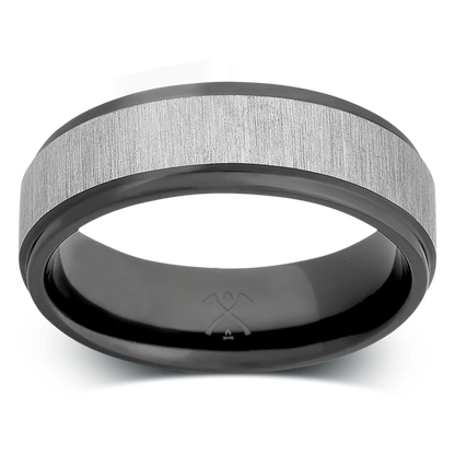 The Storyteller- Men's Ring / Wedding Band - Charcoal Gray Zirconium