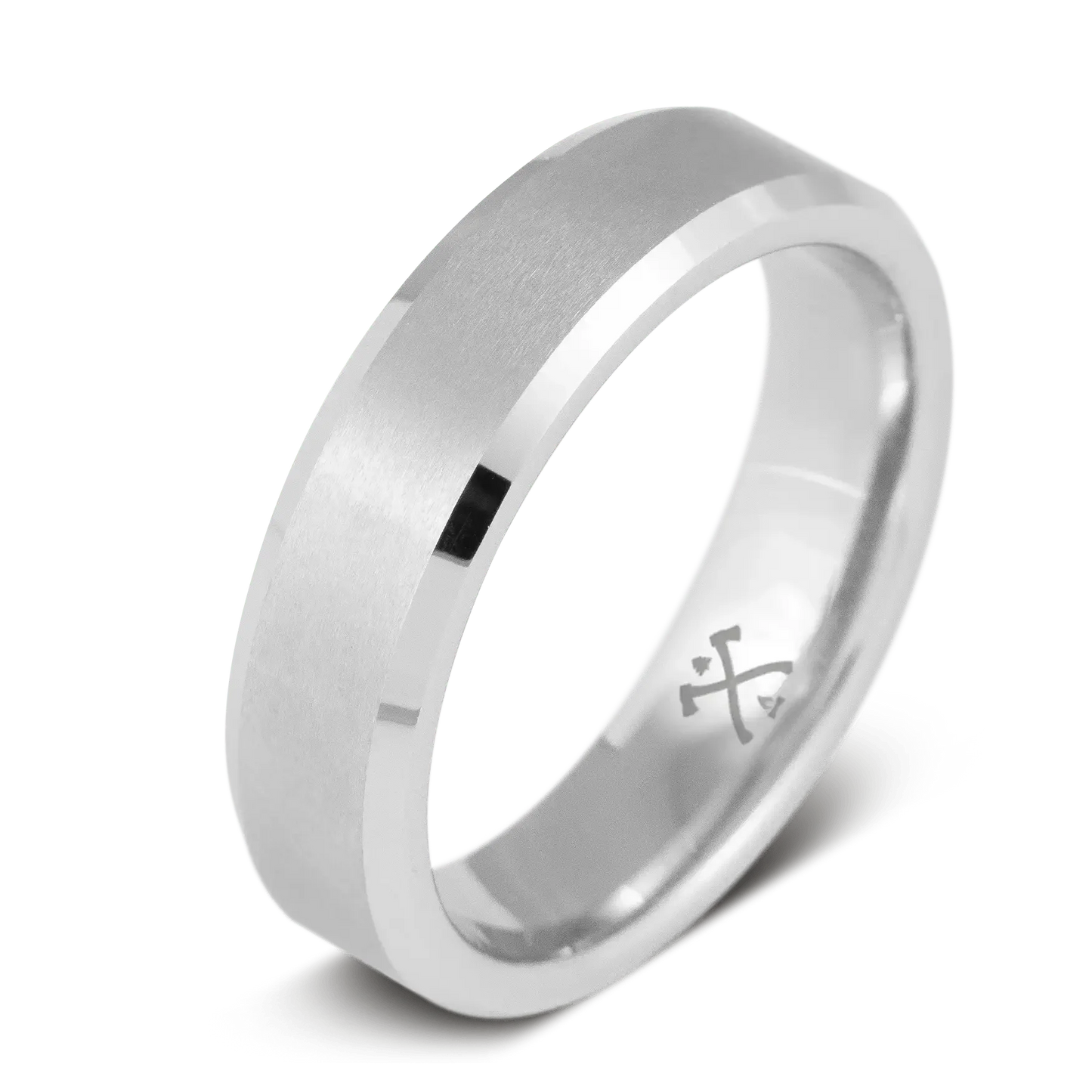 The Visionary - Men's Ring / Wedding Band - Platinum Plated Tungsten