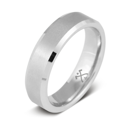 The Visionary - Men's Ring / Wedding Band - Platinum Plated Tungsten