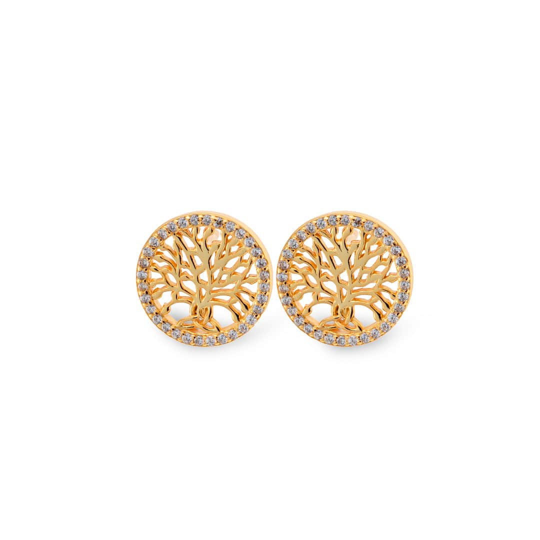 Celtic Tree of Life™ 18K Yellow Gold Diamond Earrings