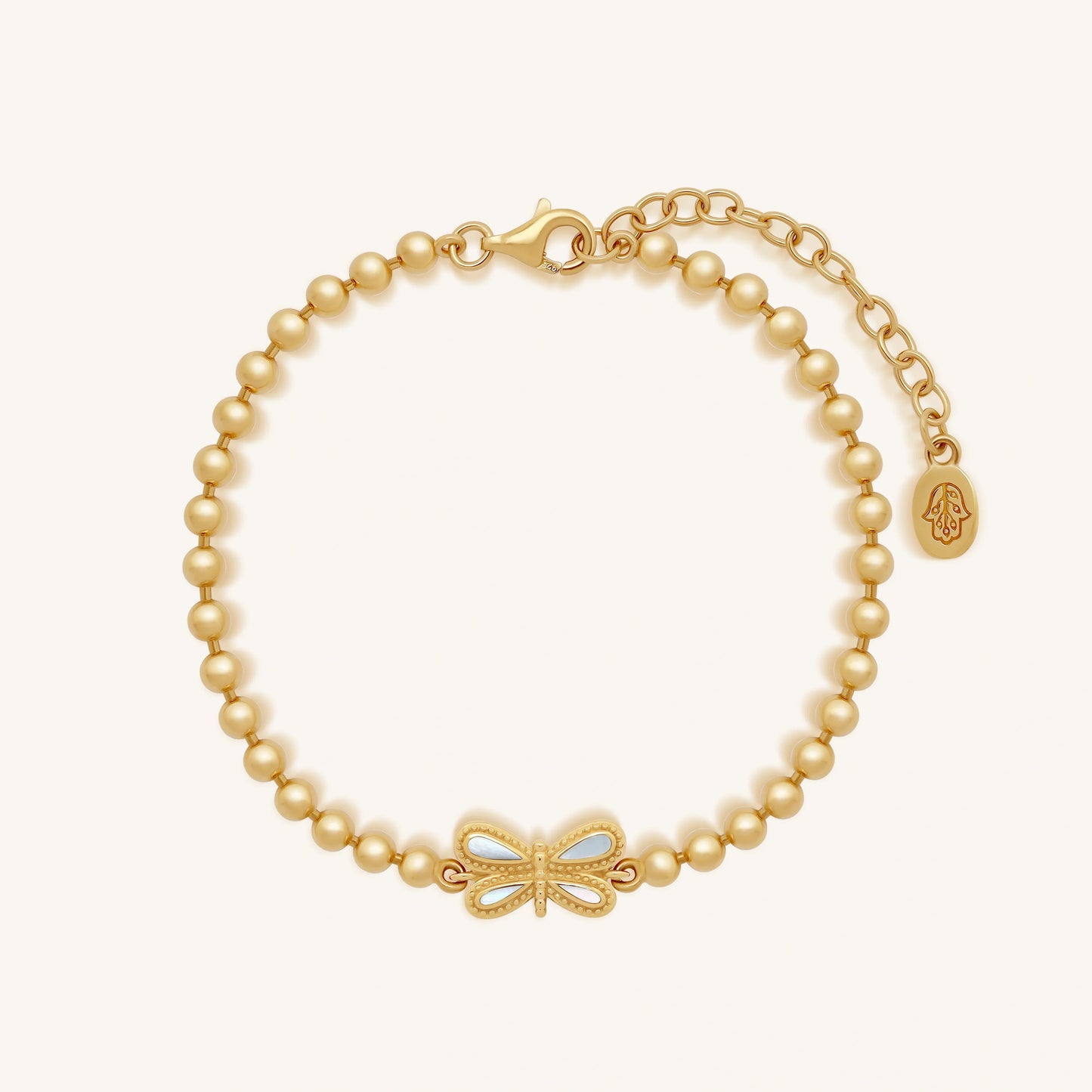 Spiritual Renewal Rainbow Moonstone Dragonfly Gold Bracelet