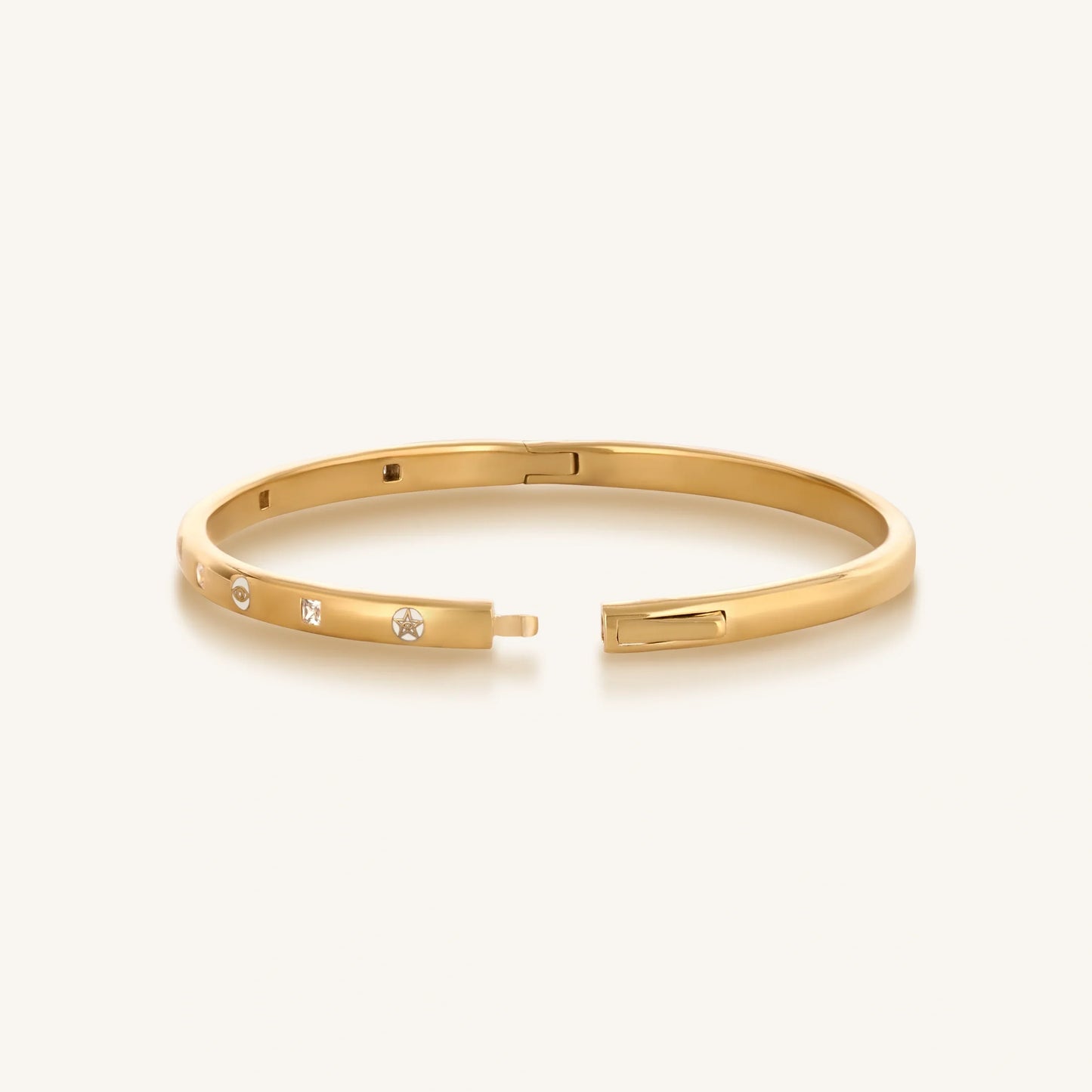 Unwavering Grace Gold Multi Symbol Bangle Bracelet