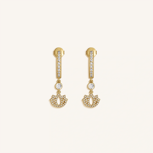 Sacred Bloom Lotus Dangle Earrings