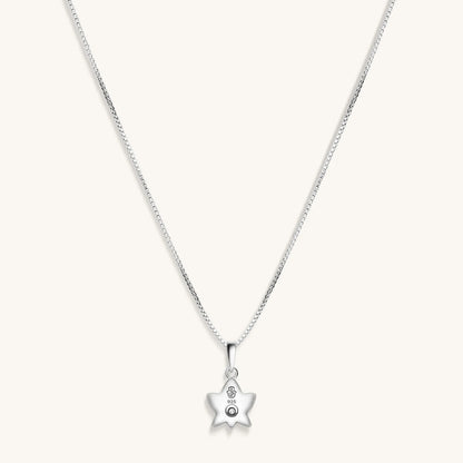 Divine Virtue - White Enamel Diamond Lotus Necklace