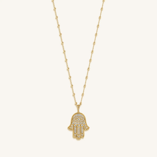 Inspired Action Gold Evil Eye & Hamsa Hand Necklace
