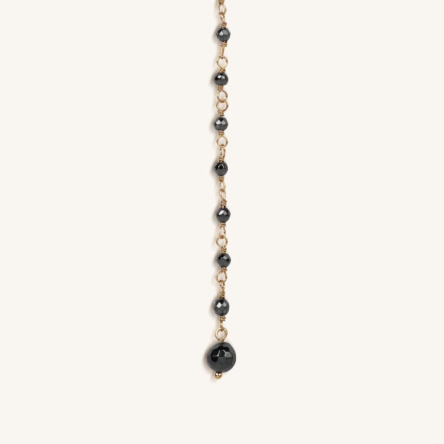 Unwavering Faith Cross - Hematite Rosary Necklace