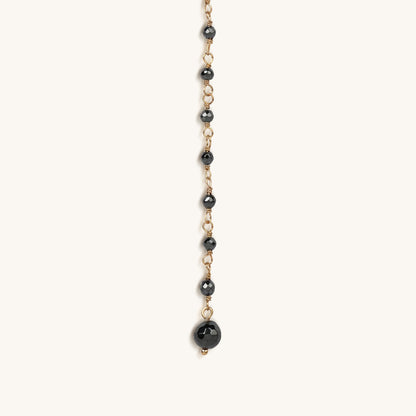 Unwavering Faith Cross - Hematite Rosary Necklace