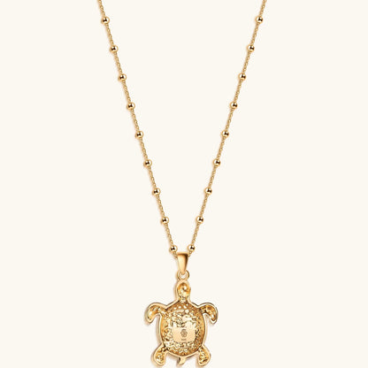 Intuitive Wisdom Multi Symbol Chakra Turtle Necklace