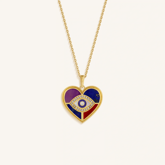 Ethereal Bloom Heart Charm Necklace