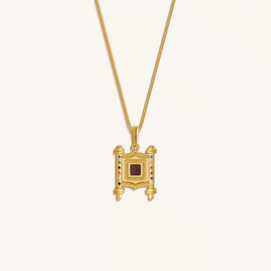 Prism of Faith 12 Tribes Gem Torah Nano Chip Necklace - Entire Hebrew Bible (Torah)