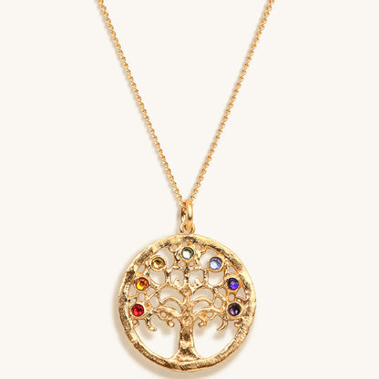 Mindful Alignment Chakra Tree Of Life Charm Necklace