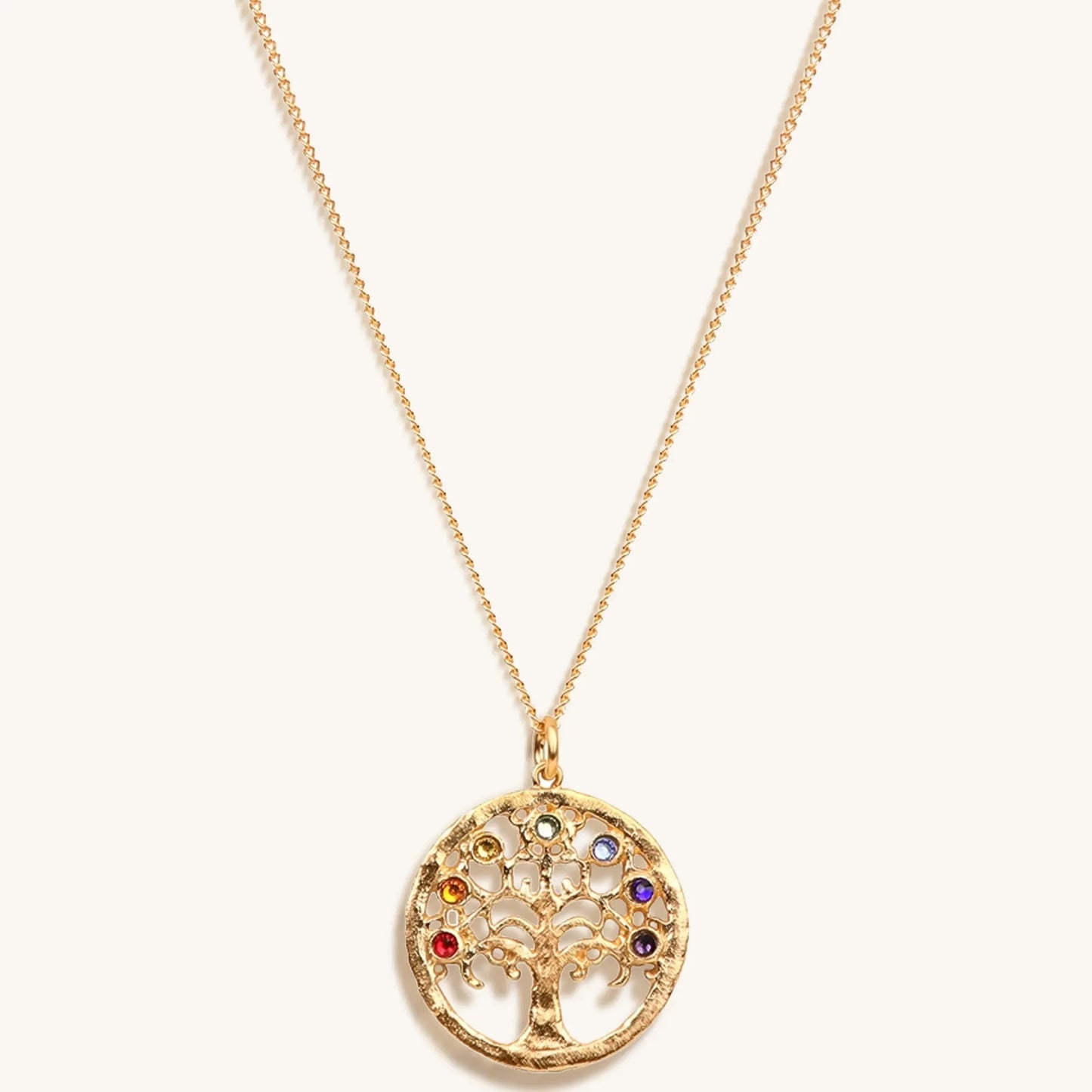 Mindful Alignment Chakra Tree Of Life Charm Necklace