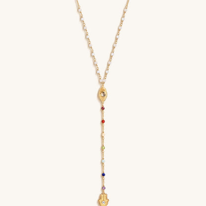 Supreme Awakening - Moonstone Chakra Rosary Necklace
