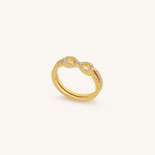 Infinite Harmony Dainty Gold Stack Ring