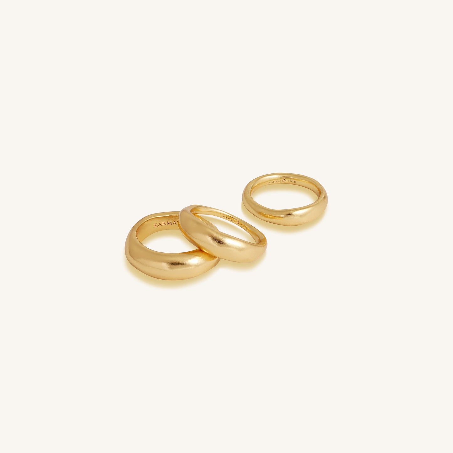 Radiant Flow Gold Ring Stack