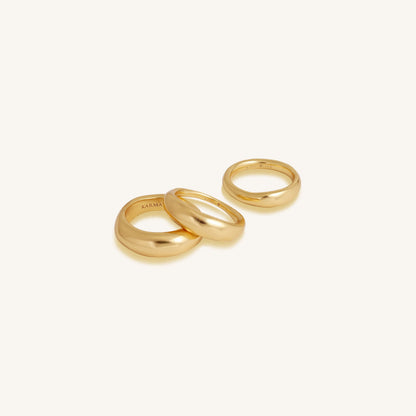 Radiant Flow Gold Ring Stack
