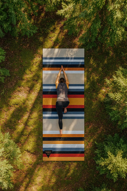 Falcons Rest Yoga Mat – 6 mm Extra Thick, Double-Sided Non-Slip, Eco-Friendly PER with Multi-Color Trail-Inspired Design | Yune Yoga