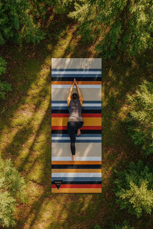 Falcons Rest Yoga Mat – 6 mm Extra Thick, Double-Sided Non-Slip, Eco-Friendly PER with Multi-Color Trail-Inspired Design | Yune Yoga