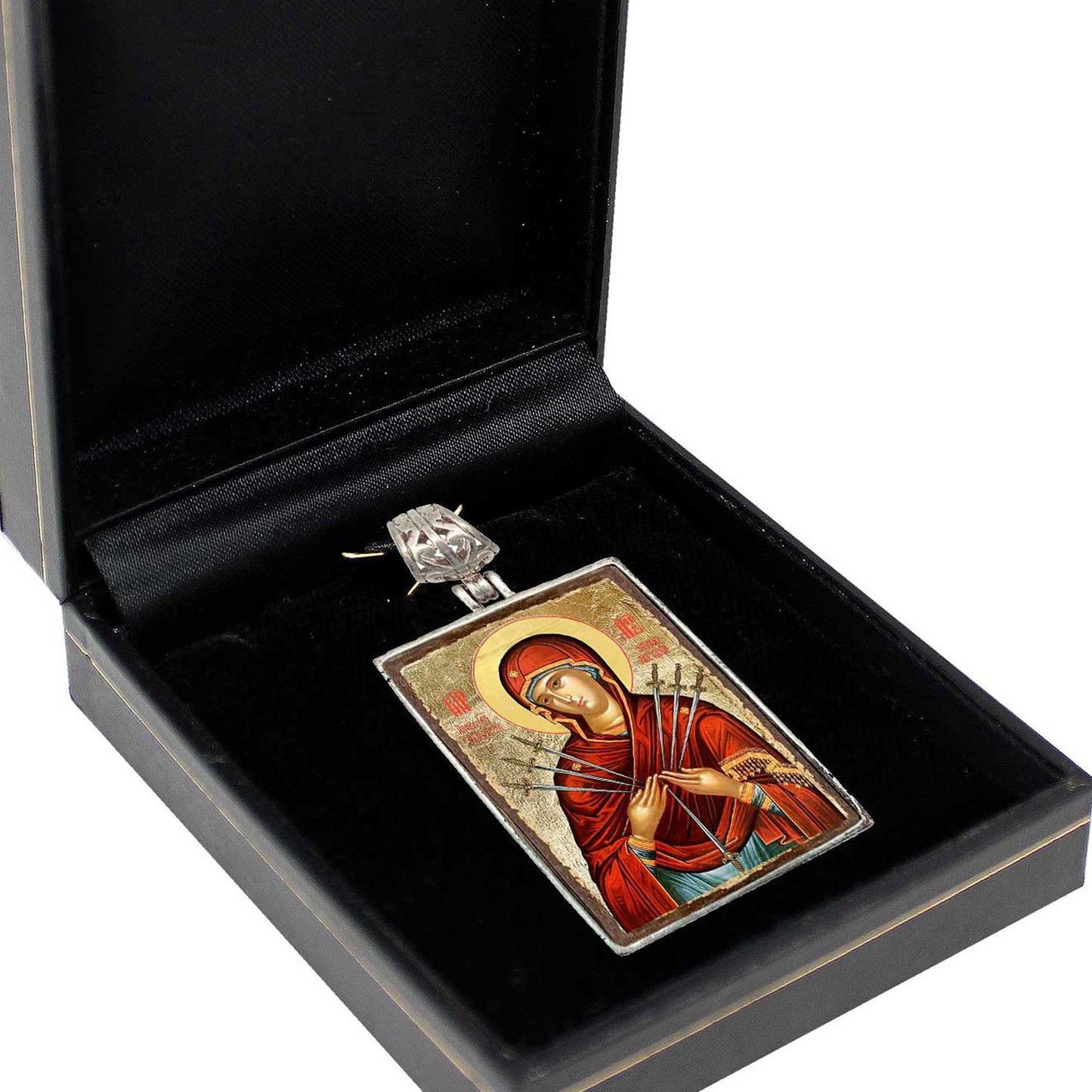Virgin Mary of The Seven Swords - Silver Plated Necklace